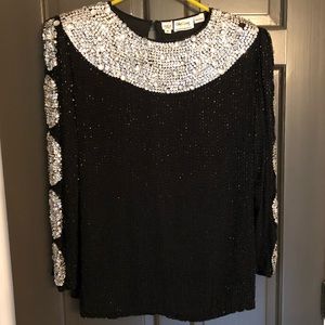 Vintage 1980s Oleg Cassini Formal Top